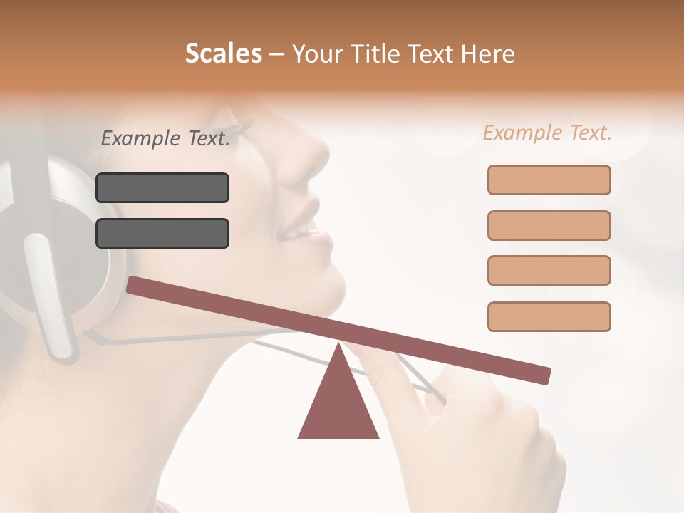 Girl With Headphones PowerPoint Template