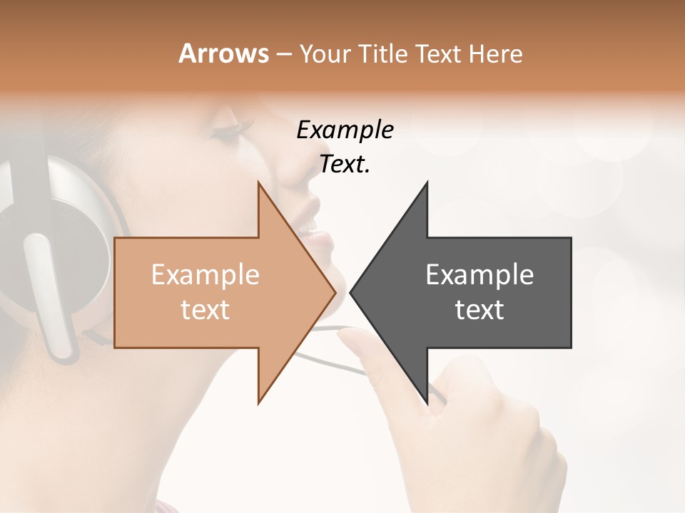 Girl With Headphones PowerPoint Template