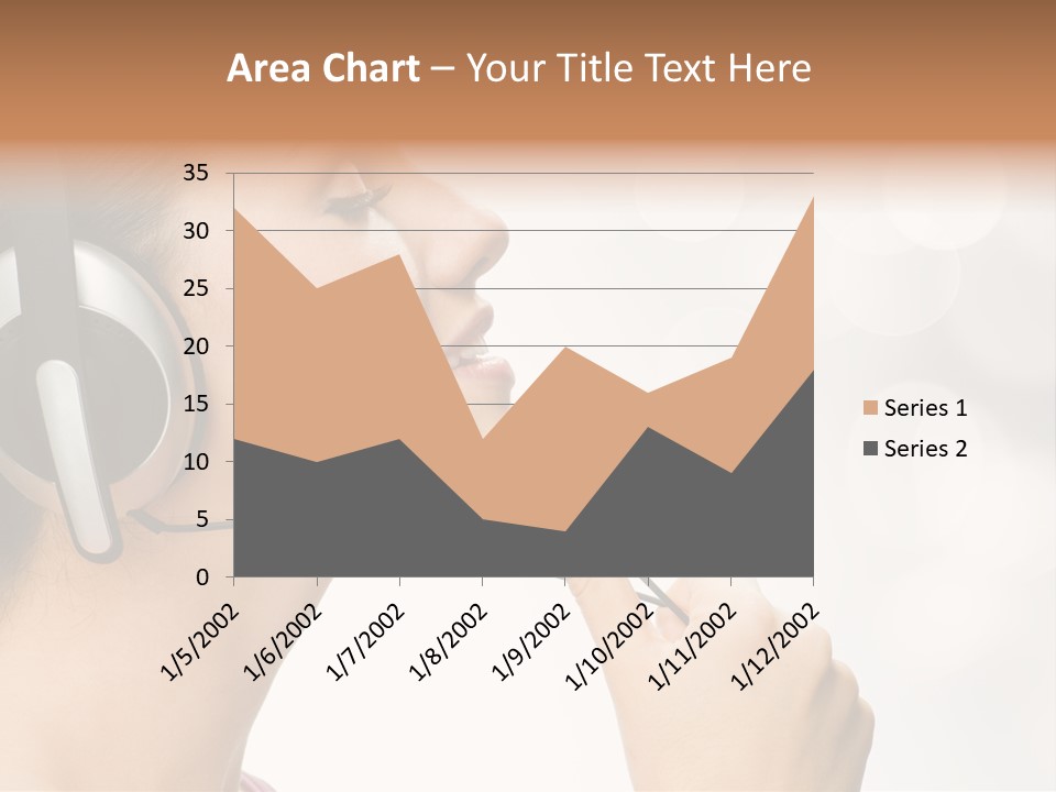 Girl With Headphones PowerPoint Template