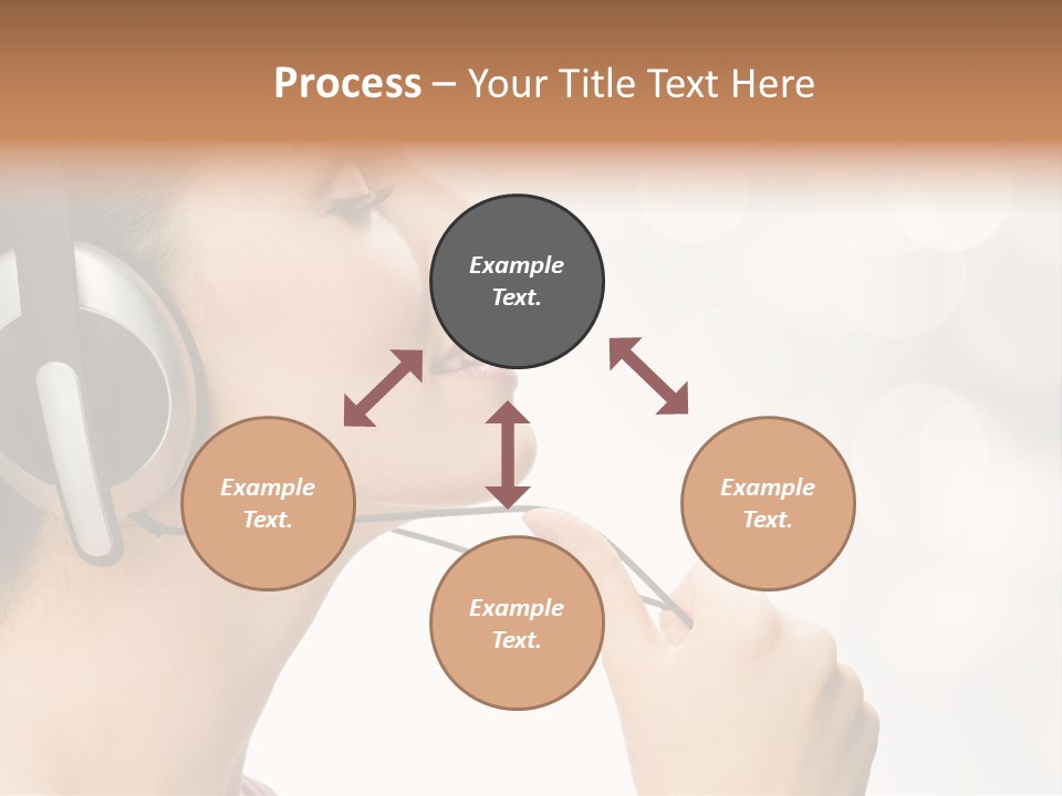 Girl With Headphones PowerPoint Template