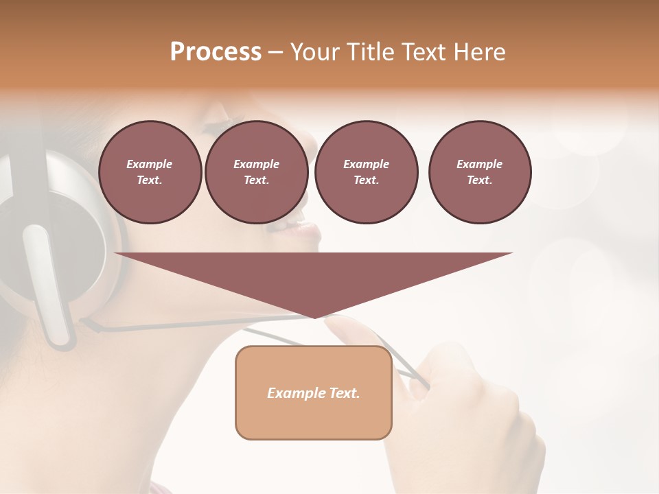 Girl With Headphones PowerPoint Template