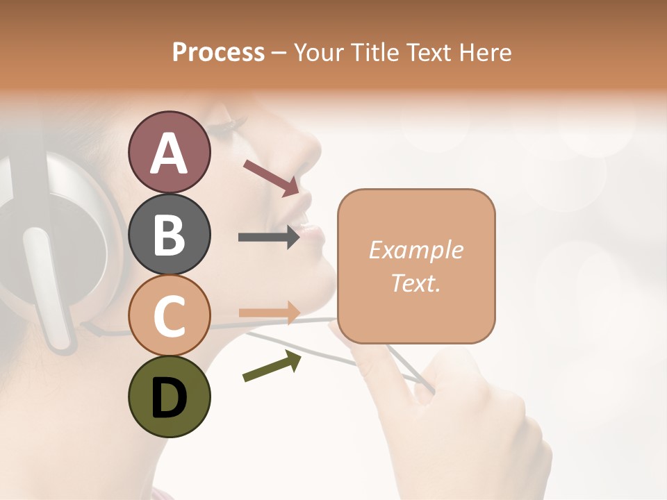 Girl With Headphones PowerPoint Template