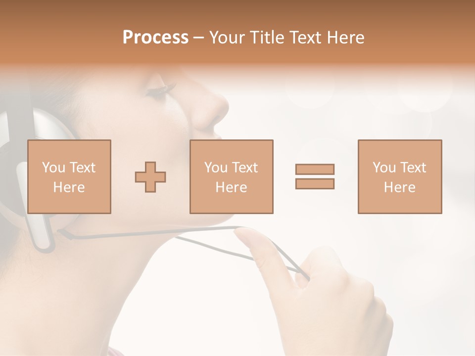 Girl With Headphones PowerPoint Template