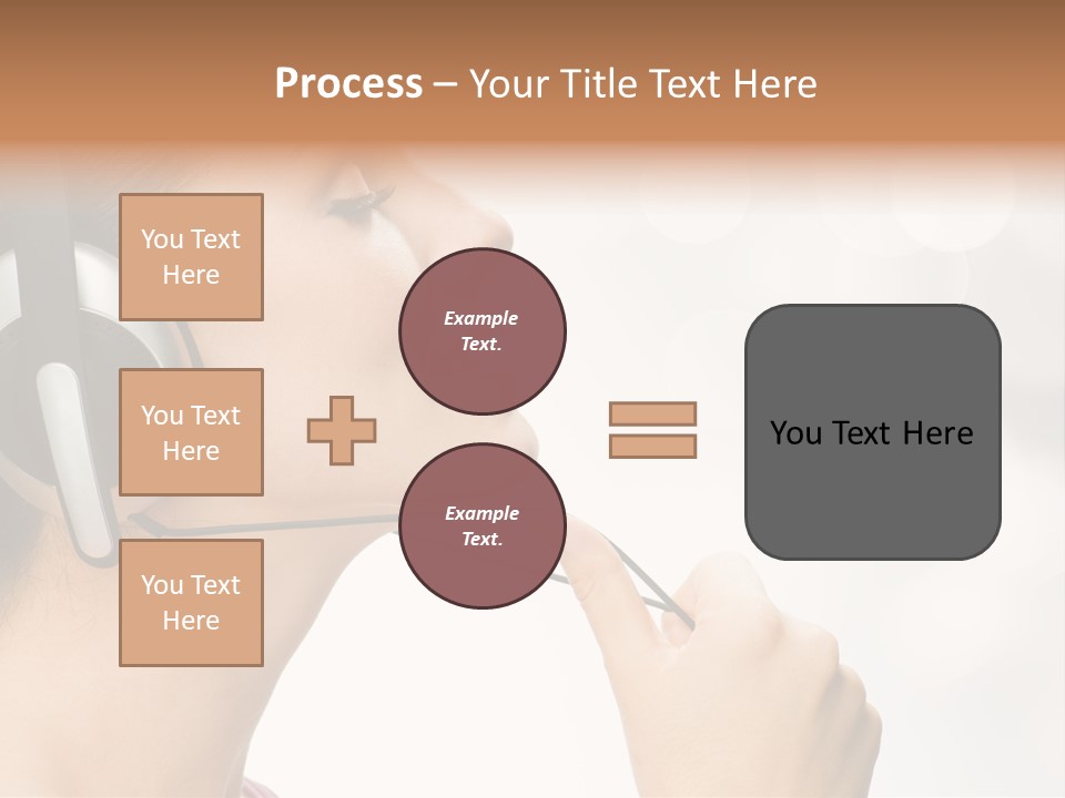 Girl With Headphones PowerPoint Template