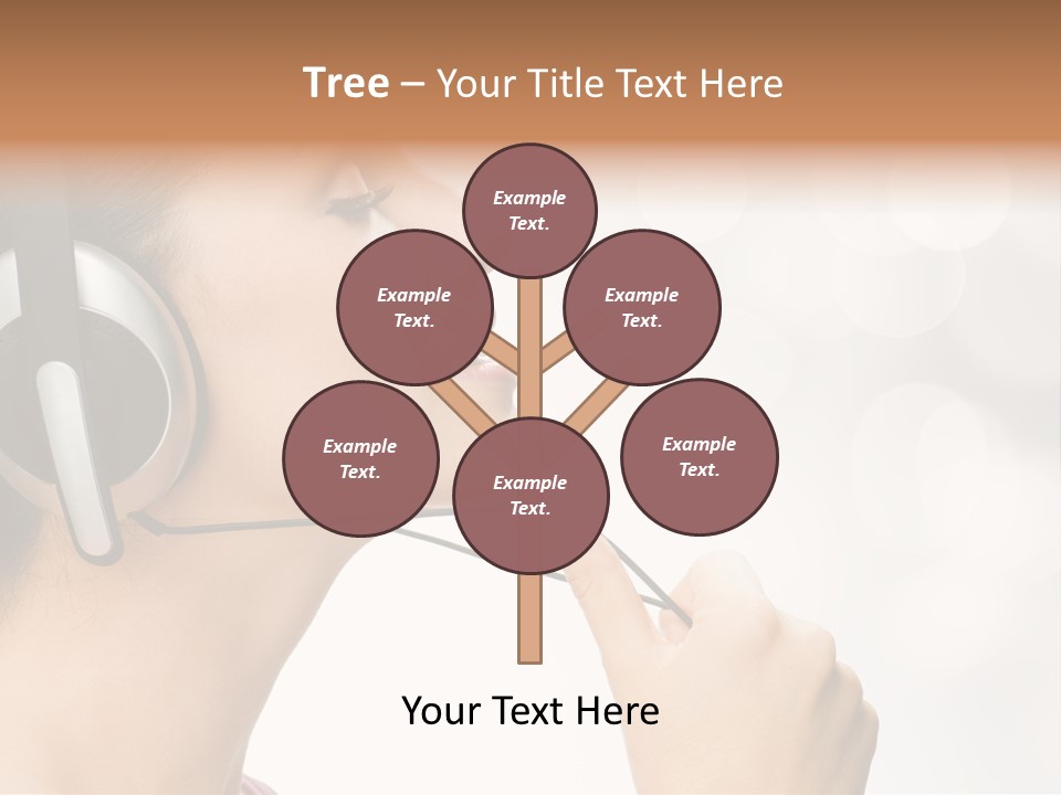 Girl With Headphones PowerPoint Template