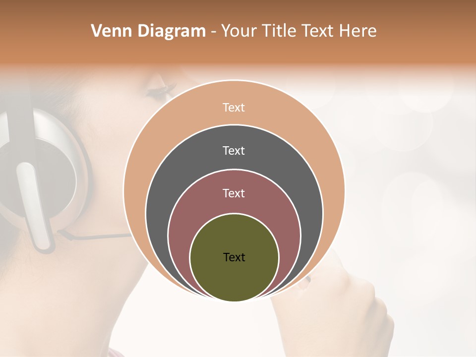 Girl With Headphones PowerPoint Template