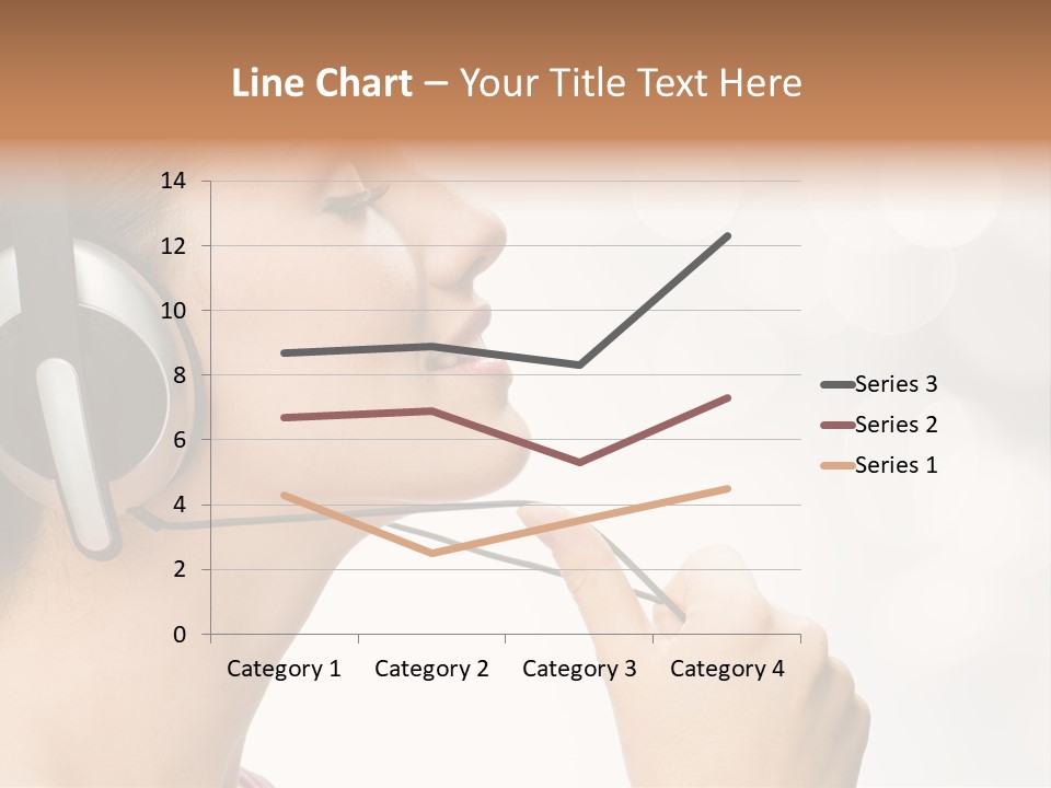 Girl With Headphones PowerPoint Template