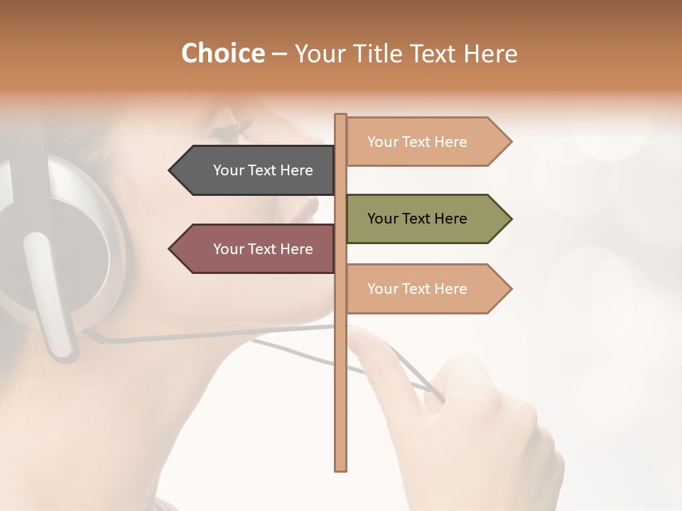 Girl With Headphones PowerPoint Template