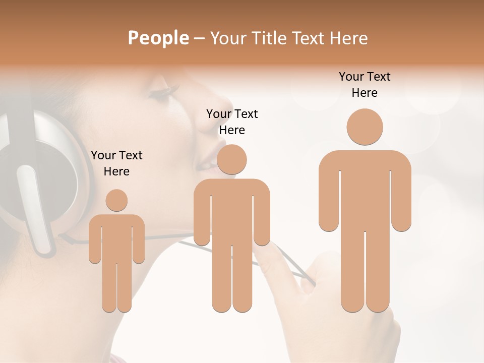 Girl With Headphones PowerPoint Template