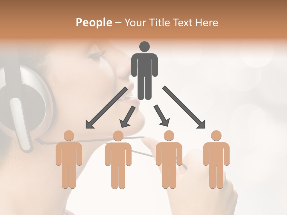 Girl With Headphones PowerPoint Template