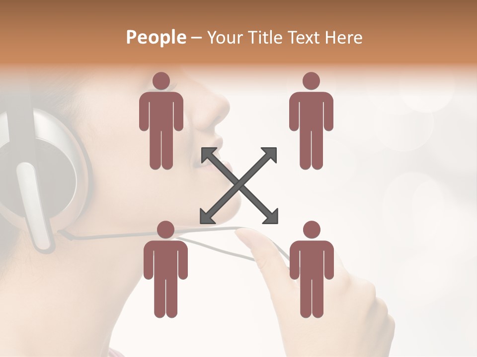 Girl With Headphones PowerPoint Template