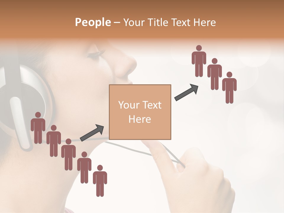 Girl With Headphones PowerPoint Template