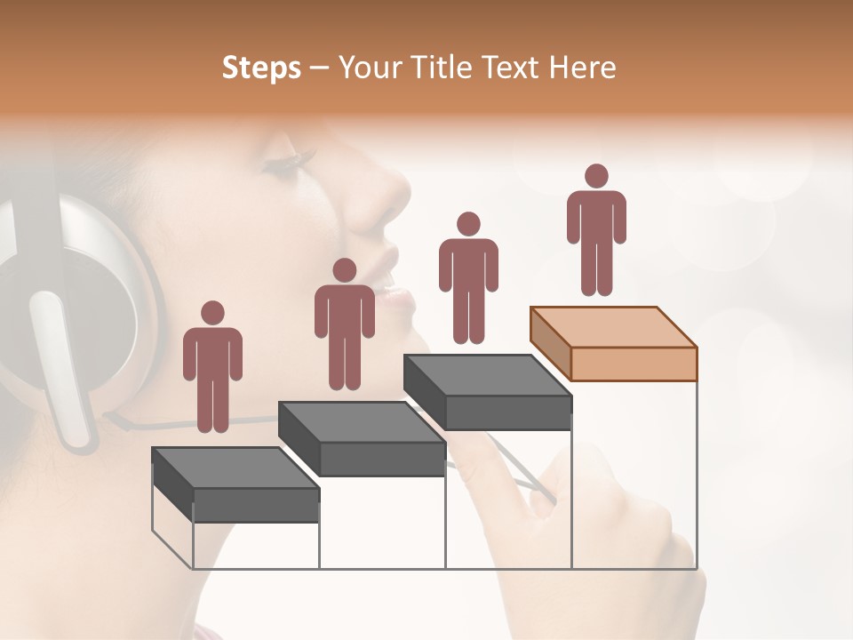 Girl With Headphones PowerPoint Template