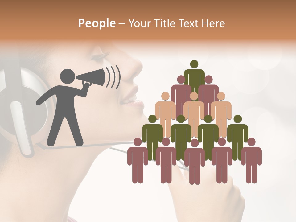 Girl With Headphones PowerPoint Template