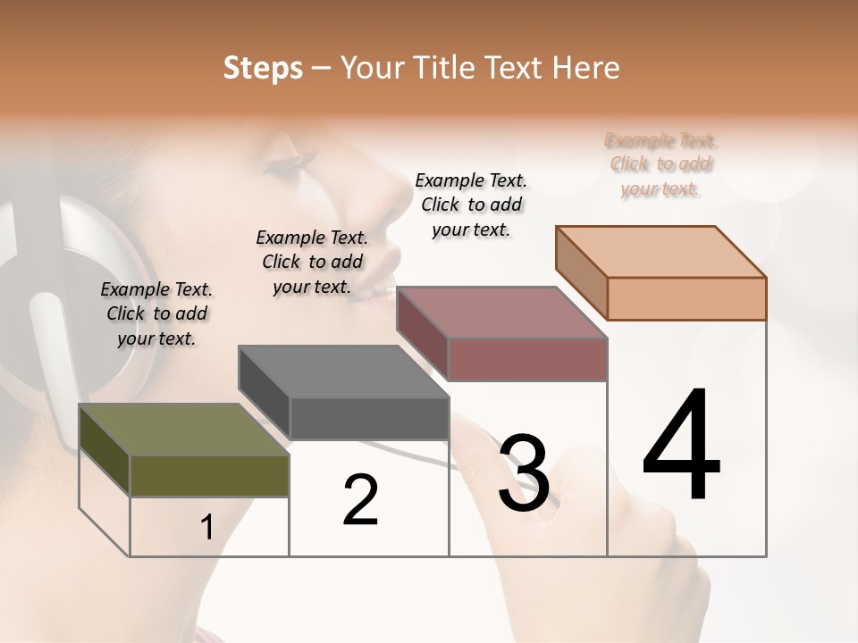 Girl With Headphones PowerPoint Template