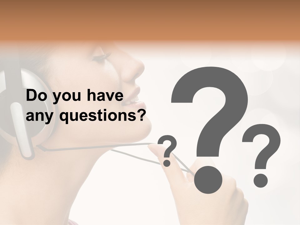 Girl With Headphones PowerPoint Template