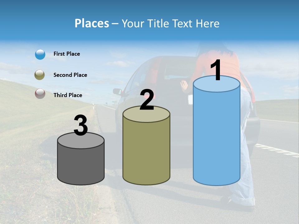 Pushing Car PowerPoint Template