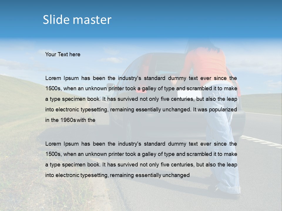 Pushing Car PowerPoint Template