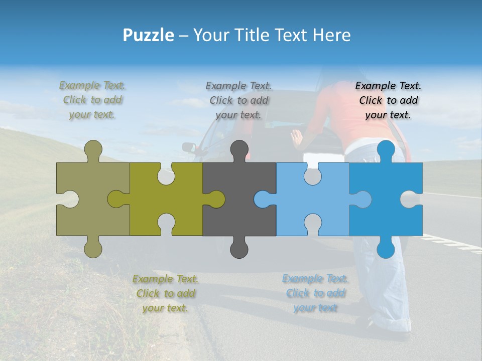 Pushing Car PowerPoint Template