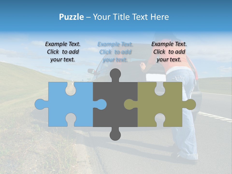 Pushing Car PowerPoint Template
