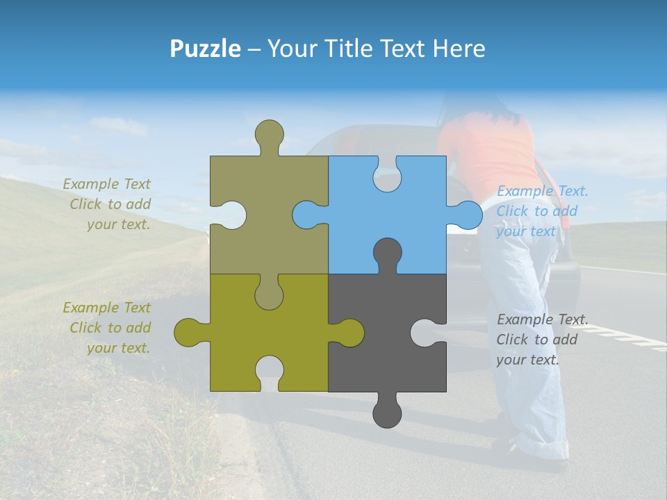 Pushing Car PowerPoint Template