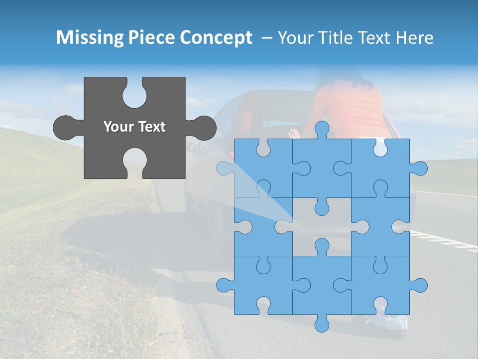 Pushing Car PowerPoint Template