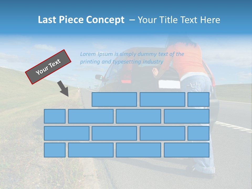 Pushing Car PowerPoint Template