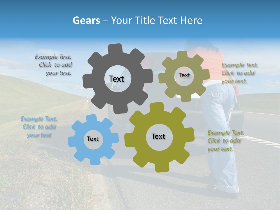 Pushing Car PowerPoint Template