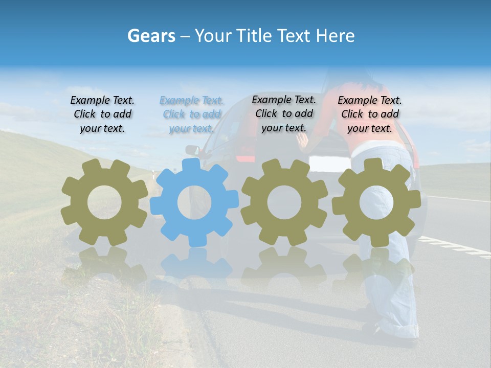 Pushing Car PowerPoint Template