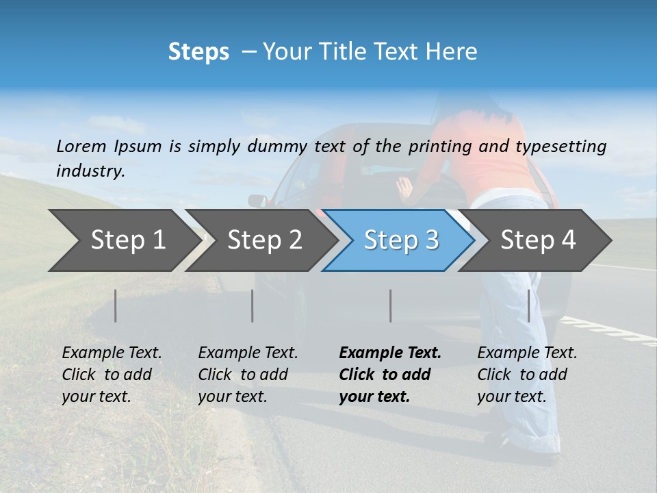 Pushing Car PowerPoint Template