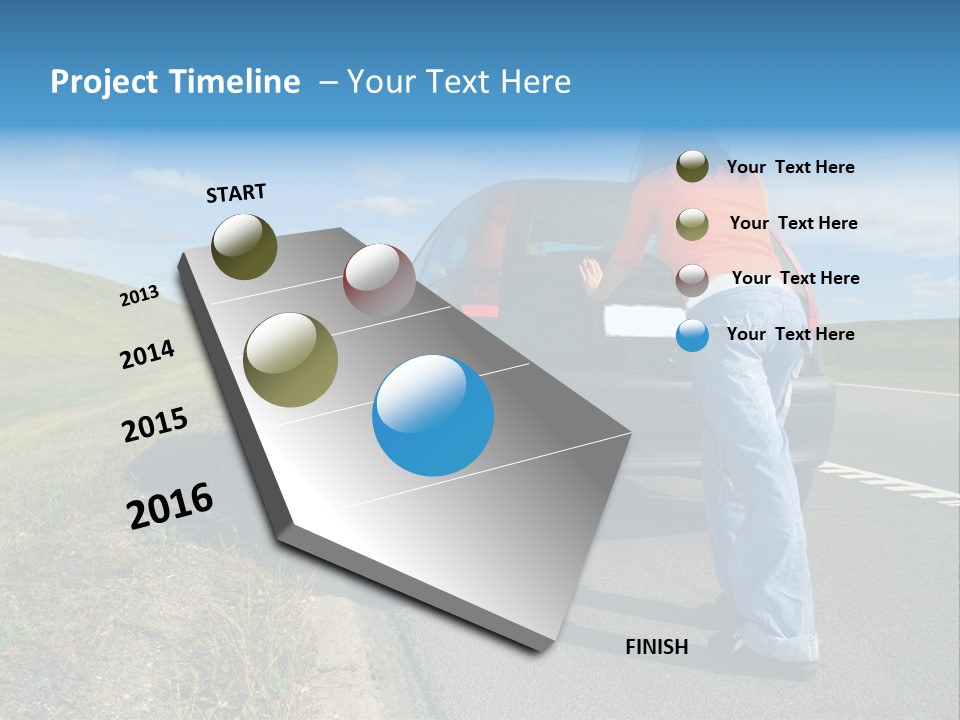 Pushing Car PowerPoint Template