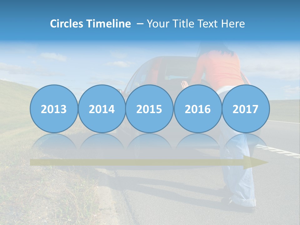 Pushing Car PowerPoint Template