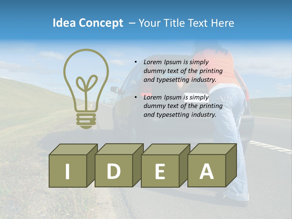 Pushing Car PowerPoint Template