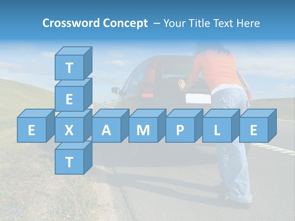 Pushing Car PowerPoint Template