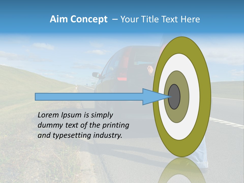 Pushing Car PowerPoint Template