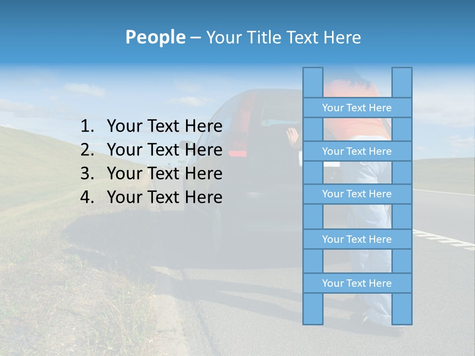 Pushing Car PowerPoint Template