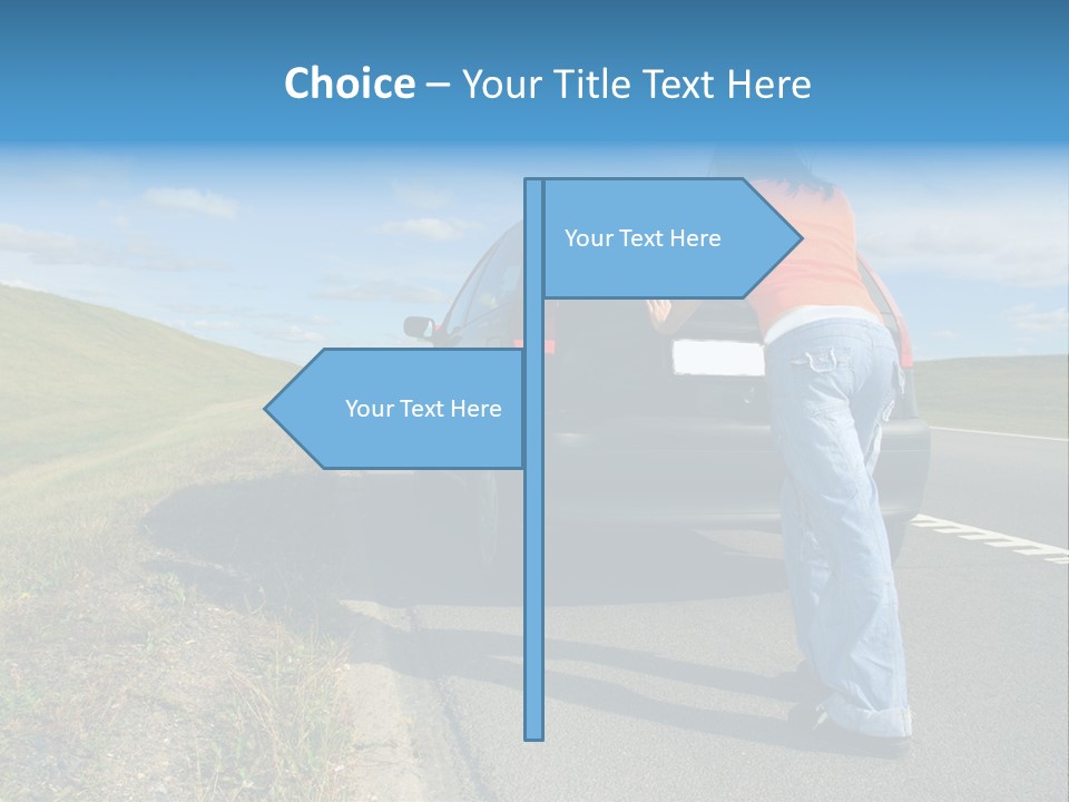 Pushing Car PowerPoint Template