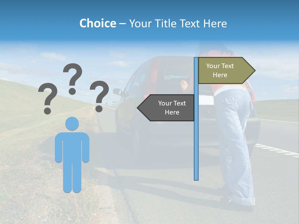 Pushing Car PowerPoint Template