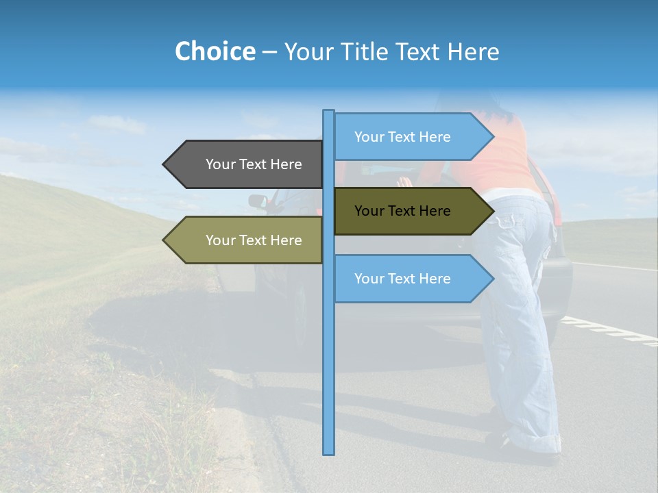Pushing Car PowerPoint Template