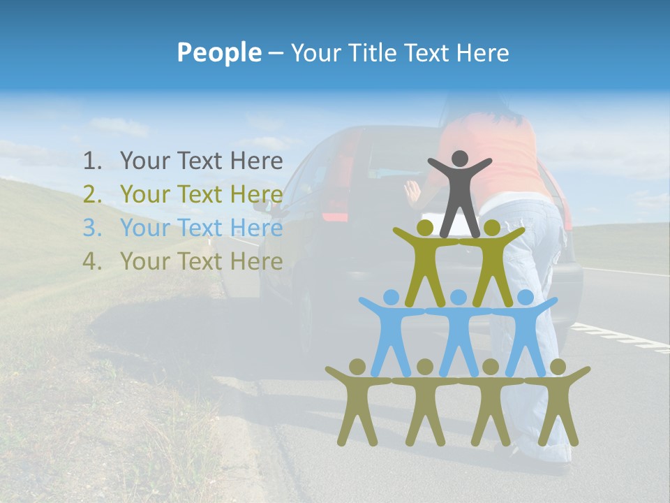 Pushing Car PowerPoint Template