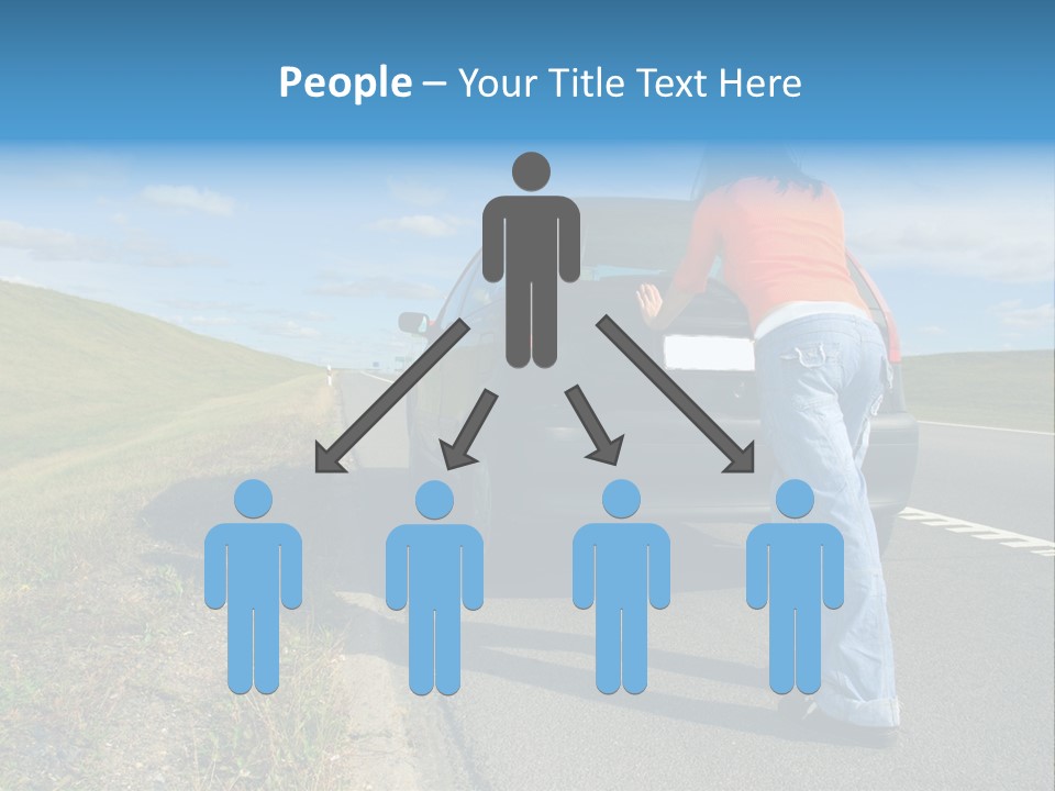 Pushing Car PowerPoint Template