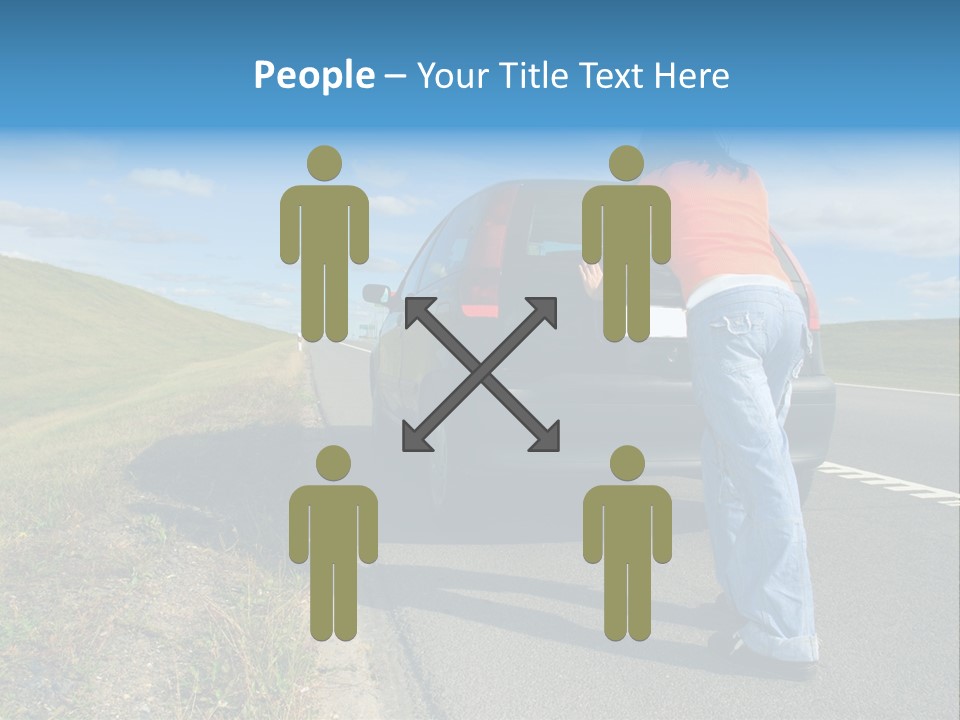 Pushing Car PowerPoint Template