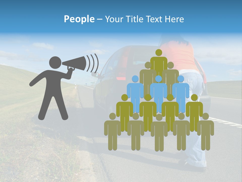 Pushing Car PowerPoint Template