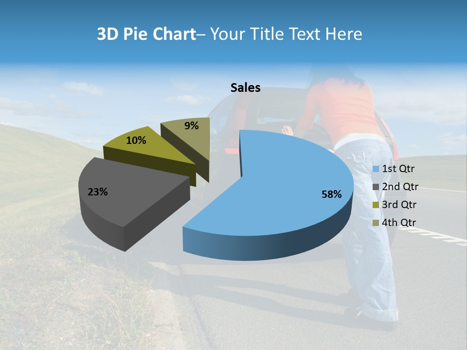 Pushing Car PowerPoint Template