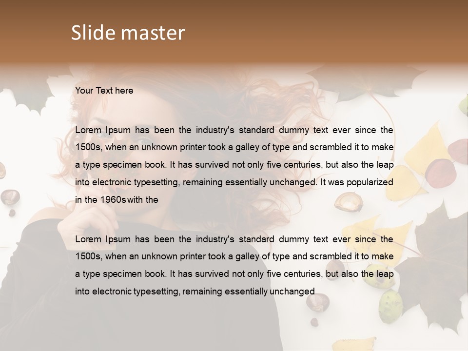 Attractive Smile Redhead PowerPoint Template