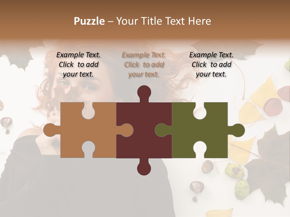 Attractive Smile Redhead PowerPoint Template