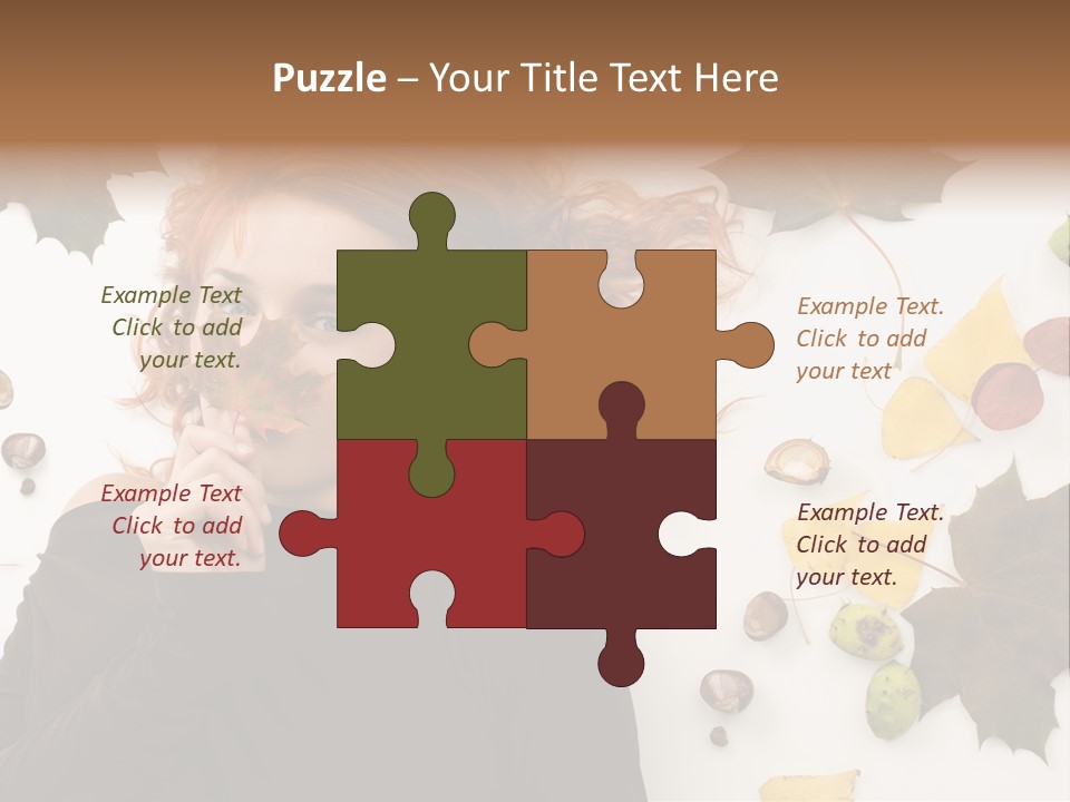 Attractive Smile Redhead PowerPoint Template