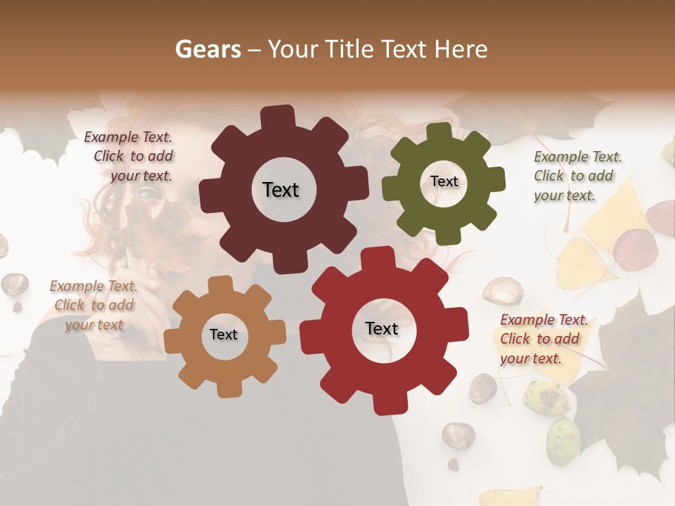 Attractive Smile Redhead PowerPoint Template