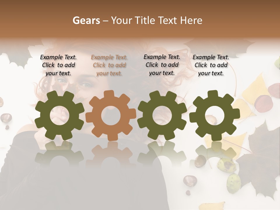 Attractive Smile Redhead PowerPoint Template