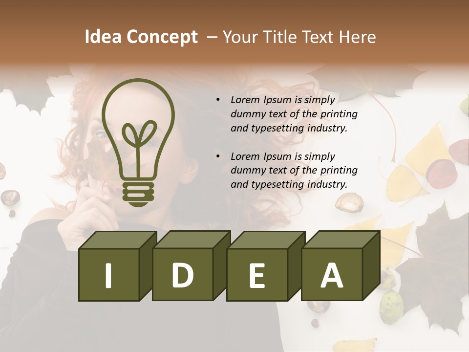 Attractive Smile Redhead PowerPoint Template